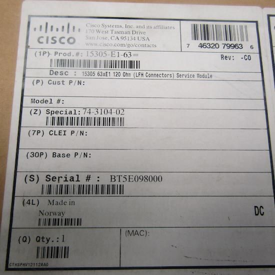 Модуль Cisco 15305-E1-63