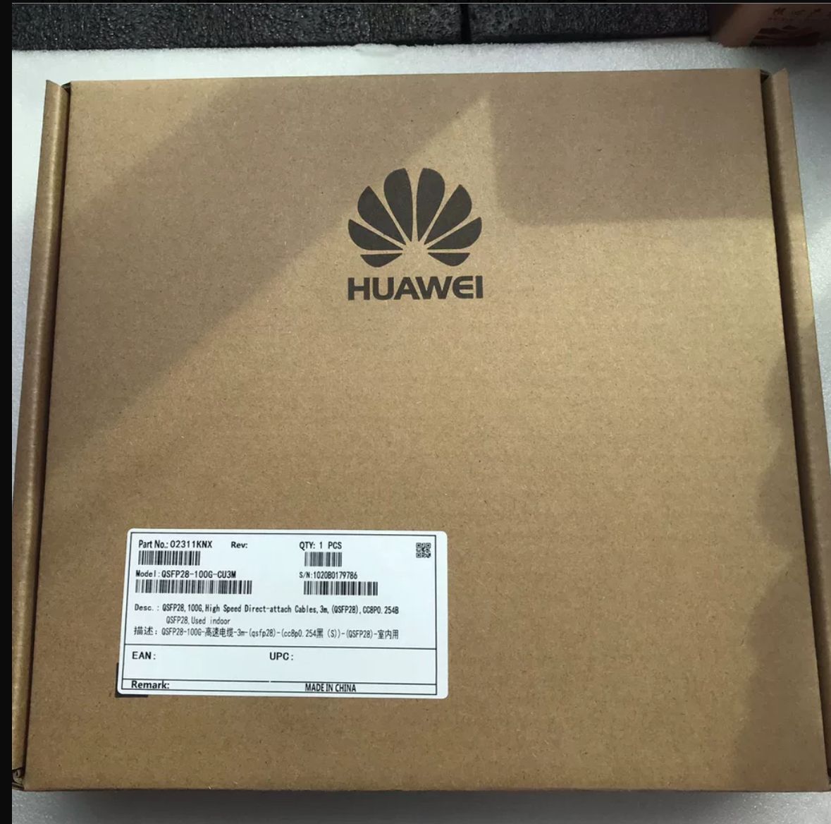 Трансивер кабель Hu*wei QSFP28-100G-CU3M