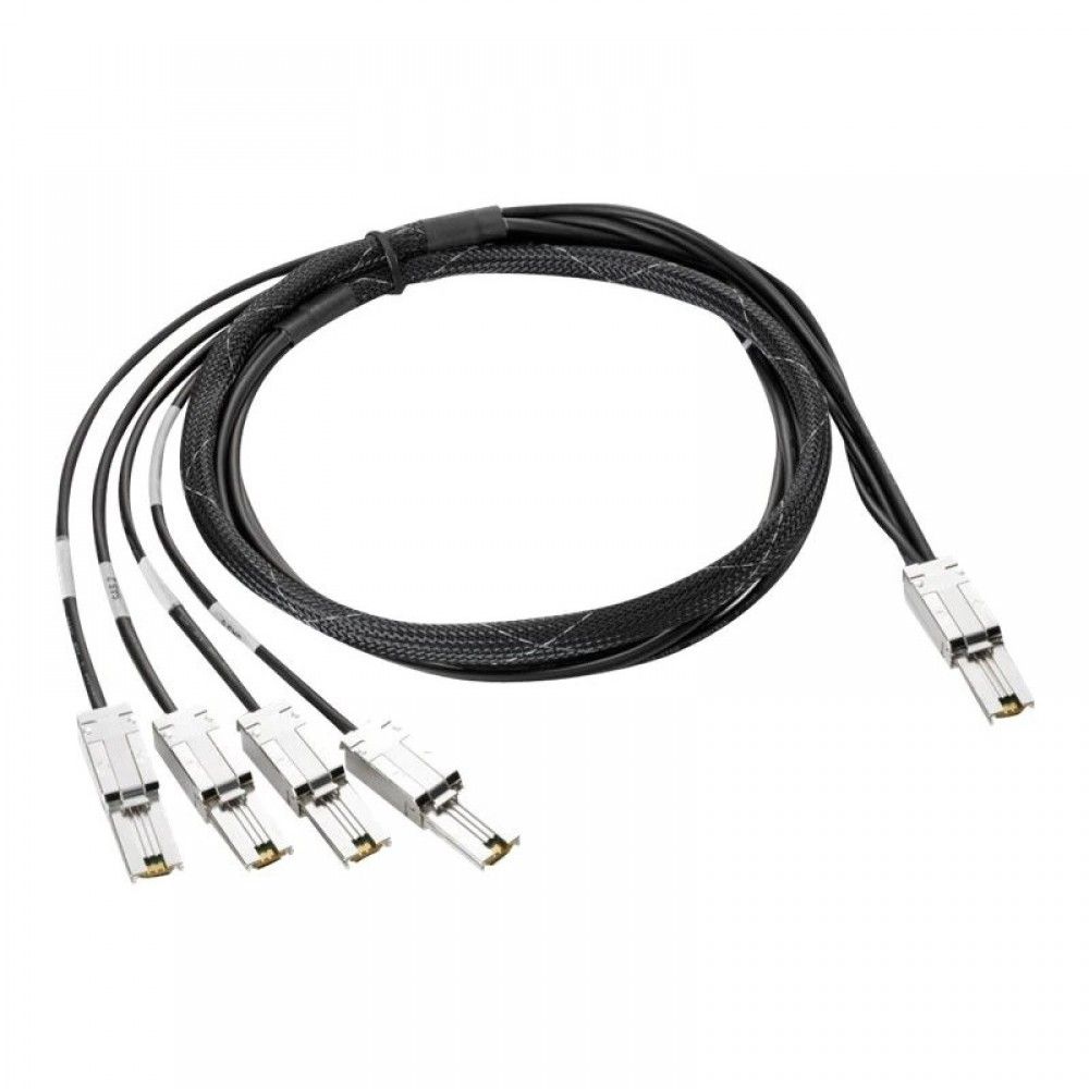 Кабель HPE AN975A 2 Meter Mini-SAS (SFF-8088) to 4 x Mini-SAS (SFF-8088) External Fanout Cable (Spare # 500479-001)