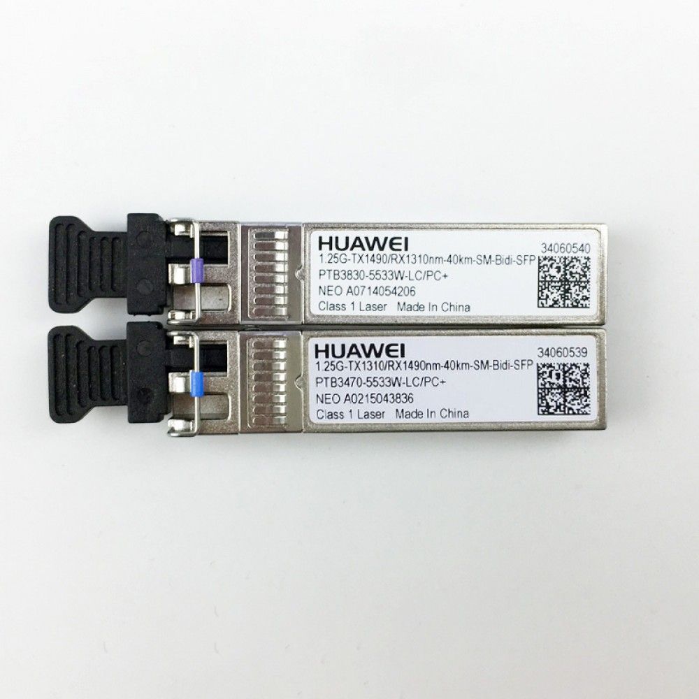 Трансивер Huawe* 1.25 Gbit/s BIDI eSFP Tx 1310 nm/Rx 1490 nm 2 dBm 3 dBm 23 dBm LC SM 40km (34060539)