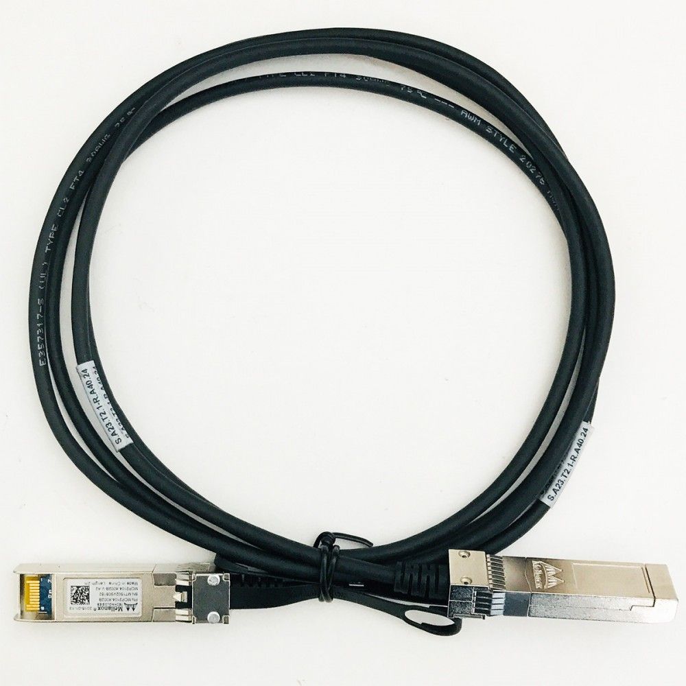 Трансивер-кабель Mellanox MCP2104-X002B ETH 10GbE 10Gb/s SFP+ 2m Black Pulltab Connector Label