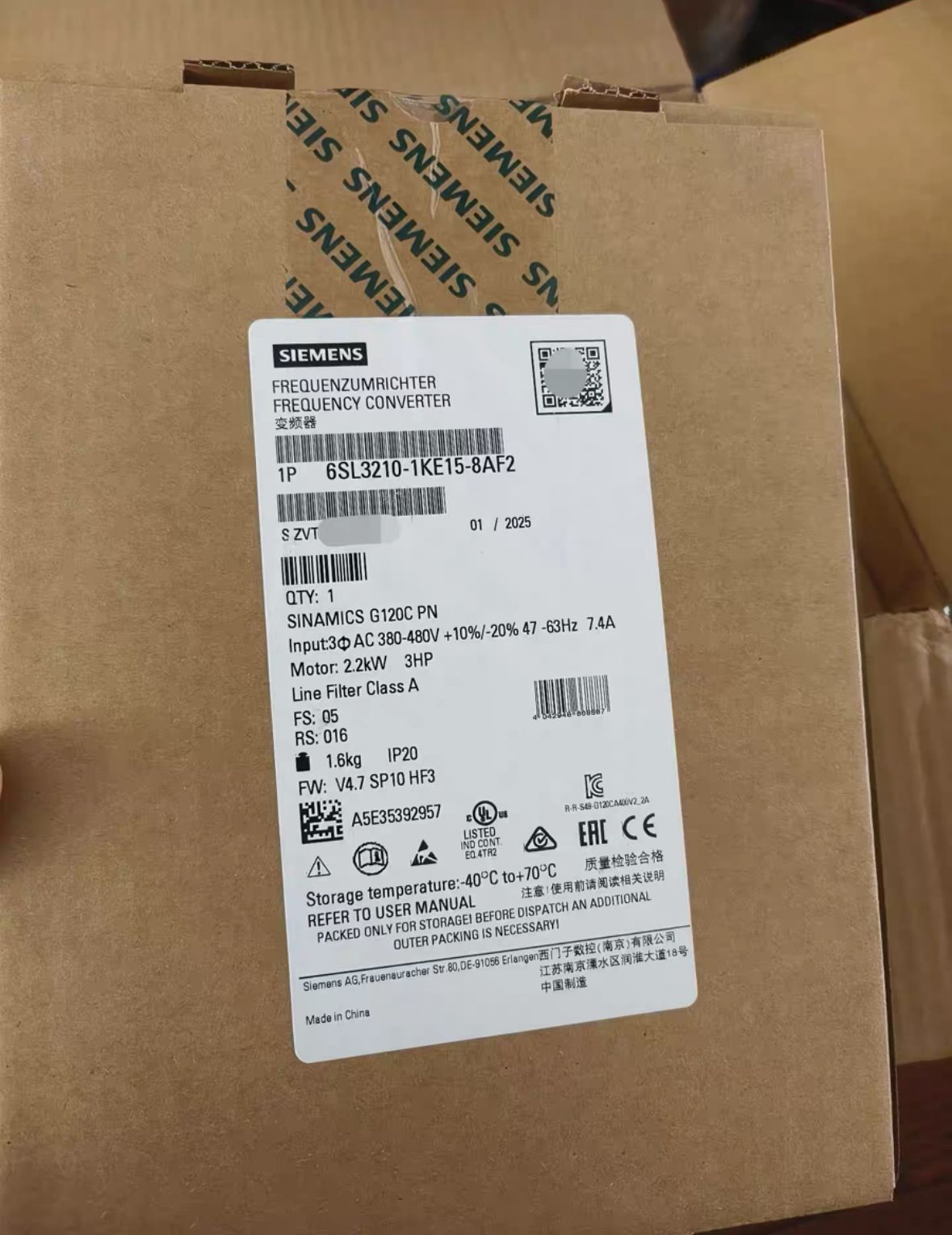 Модуль SIEMENS 6SL3210-1KE15-8AF2