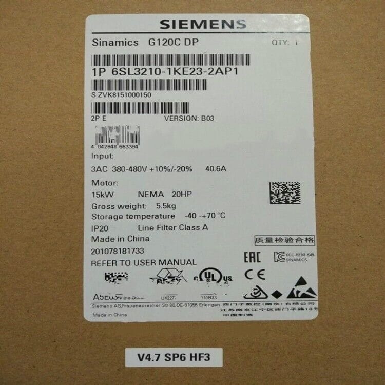Модуль Siemens 6SL3210-1KE23-2AP1