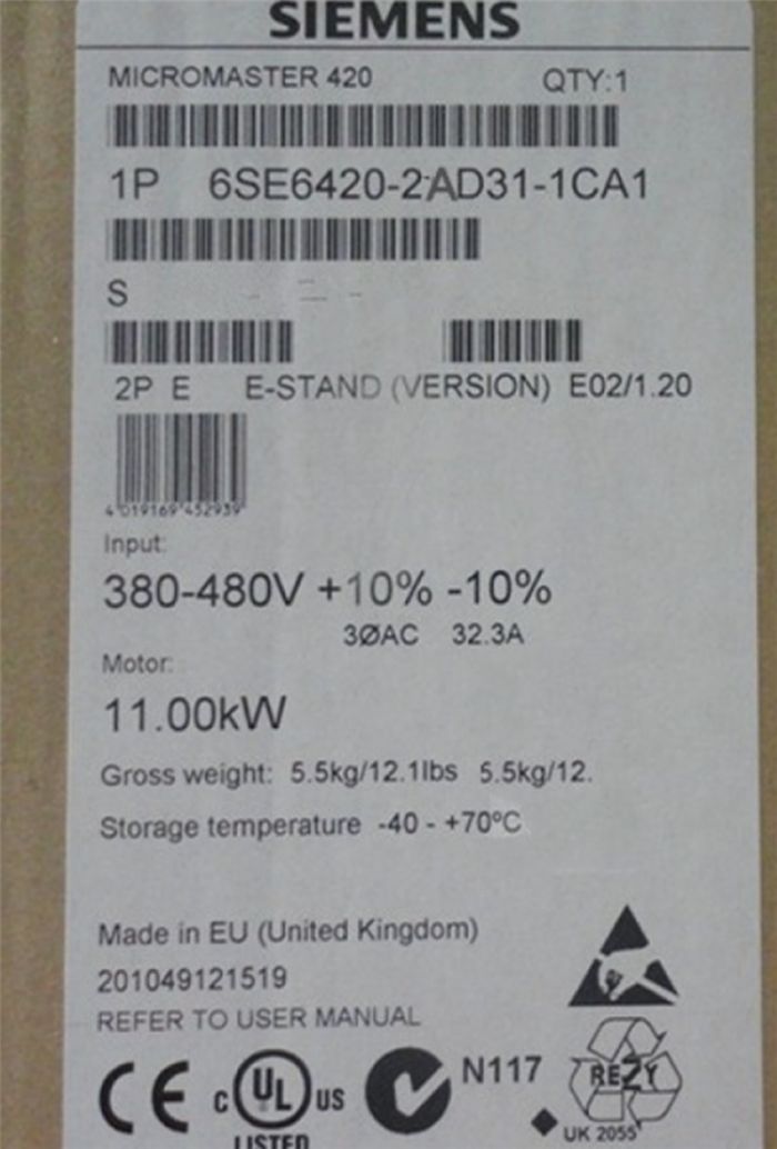 Модуль Siemens 6SE6420-2AD31-1CA1 6SE6 420-2AD31-1CA1 Inverter