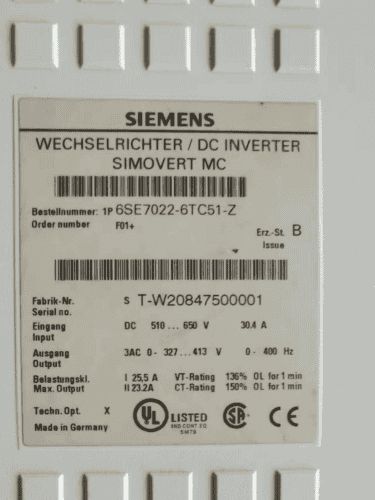 Модуль Siemens 6SE7022-6TC51-Z