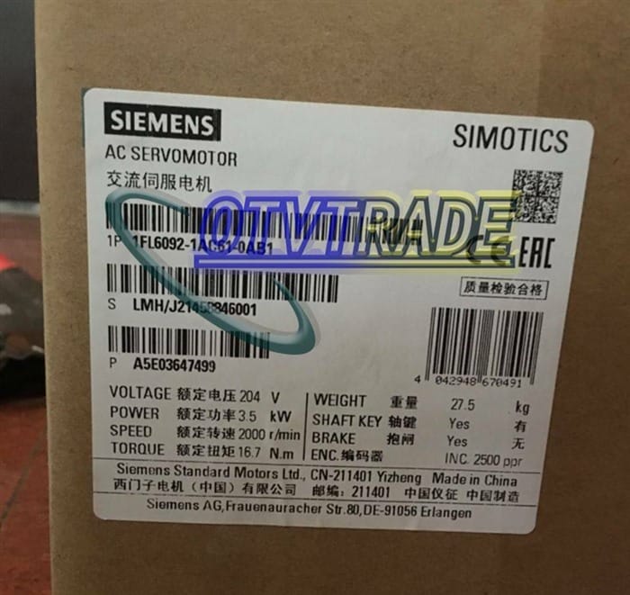 Модуль SIEMENS Servo Motor 1FL6092-1AC61-0AB1