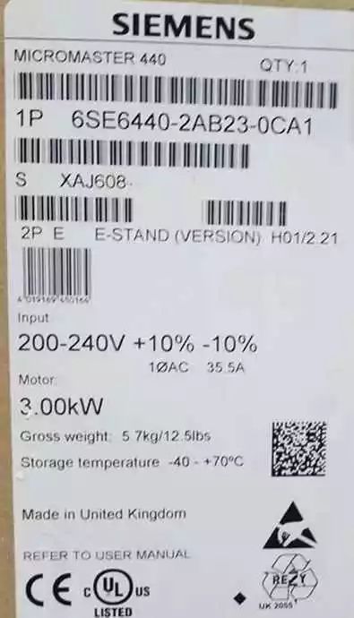 Модуль Siemens 6SE6440-2AB23-0CA1