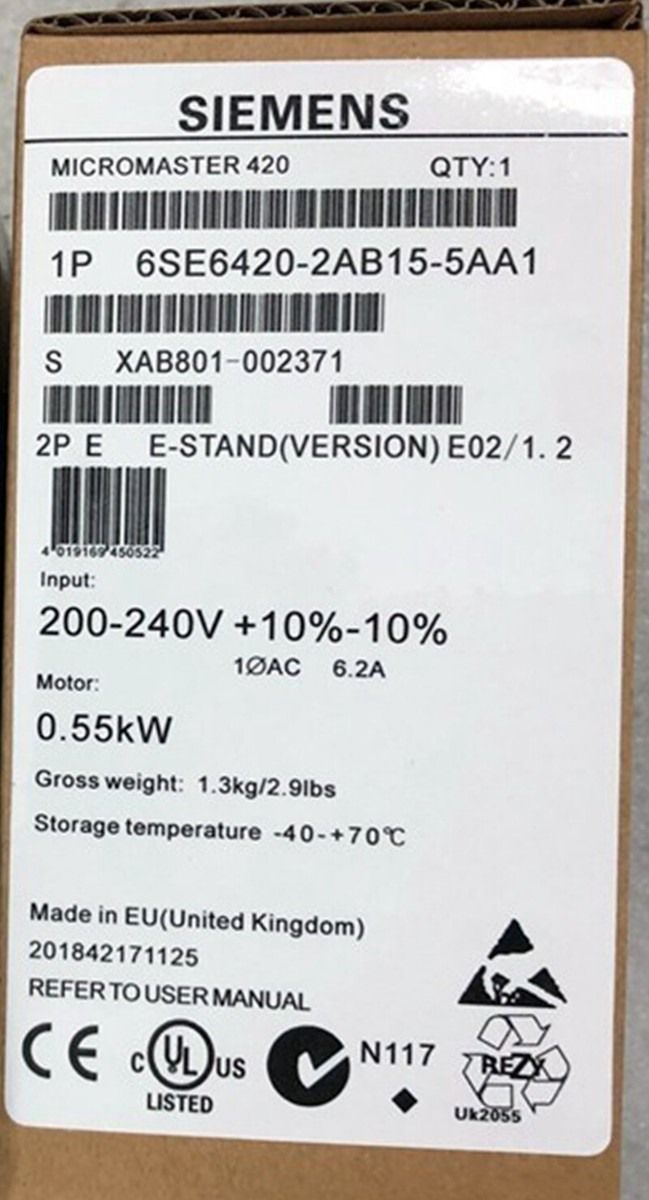 Модуль SIEMENS 6SE6420-2AB15-5AA1 6SE64202AB155AA1 Inverter