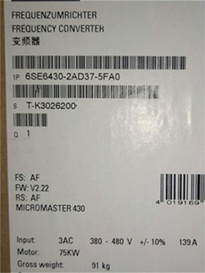 Модуль Siemens 6SE6430-2UD37-5FA0