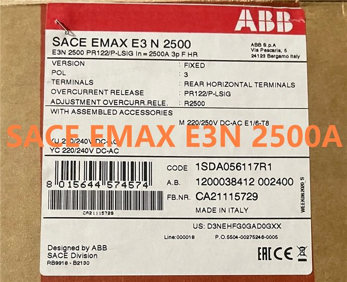 Модуль ABB SACE EMAX E3N 2500A