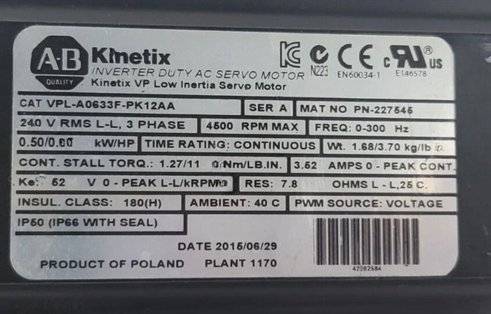 Модуль Allen-Bradley VPL-A0633F-PK12AA