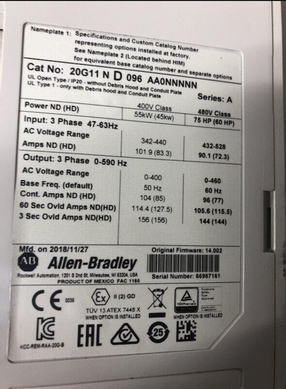 Модуль Allen-Bradley 20G11ND096AA0NNNNN