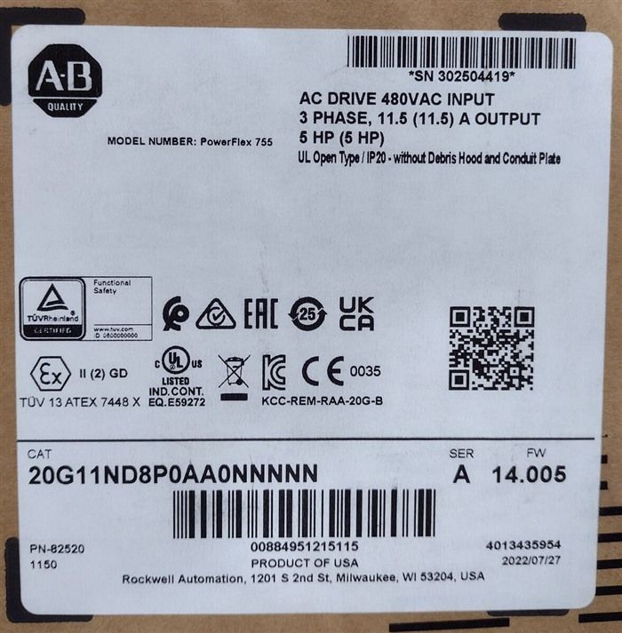 Модуль Allen-Bradley 20G11ND8P0AA0NNNNN