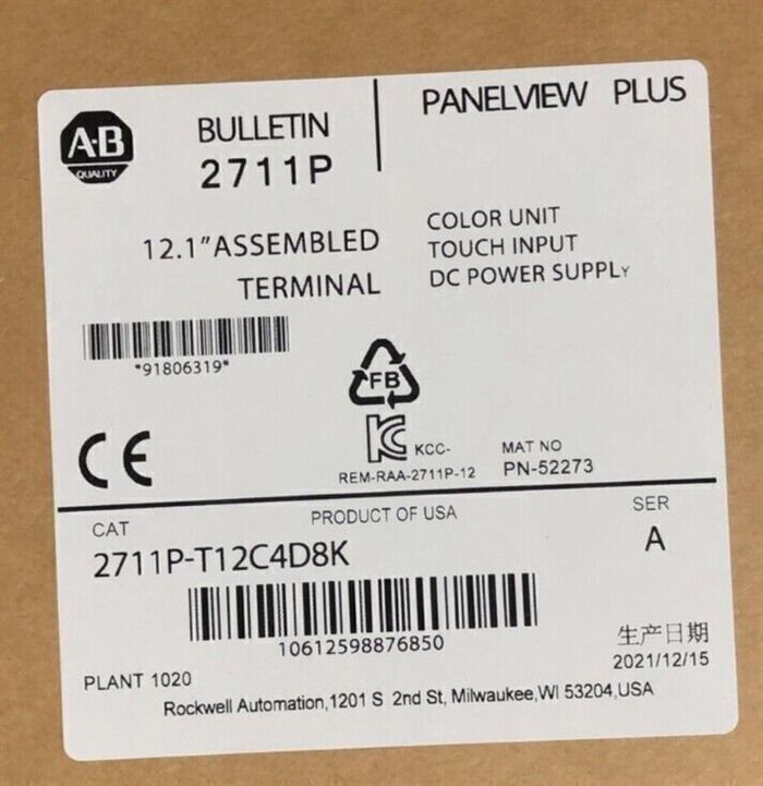 Модуль Allen-Bradley 2711P-T12C4D8K