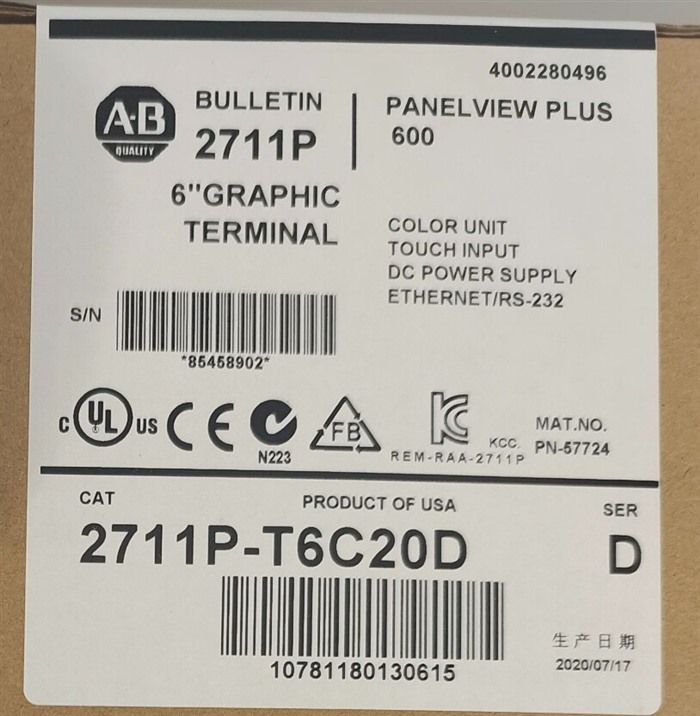 Модуль Allen-Bradley 2711P-T6C20D