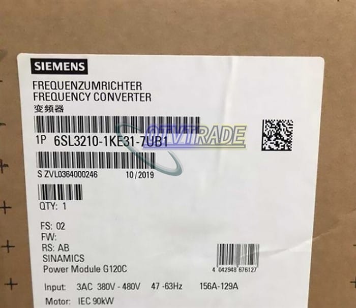 Модуль Siemens Inverter 6SL3210-1KE31-7UB1 6SL3 210-1KE31-7UB1