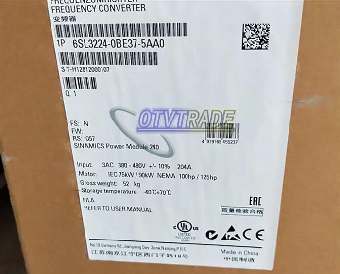 Модуль SIEMENS 6SL3224-0BE37-5AA0 6SL3 224-0BE37-5AA0