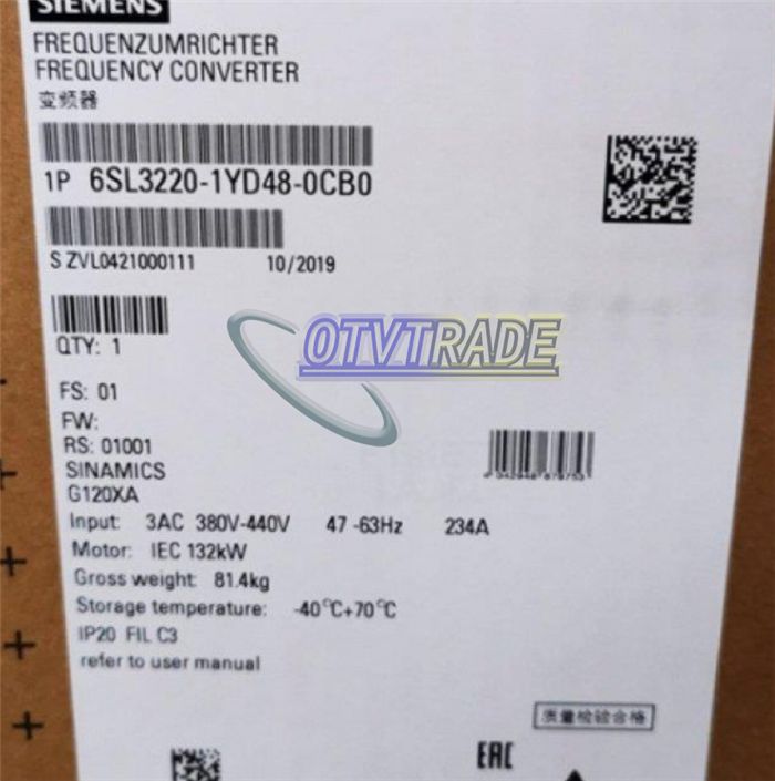 Модуль Siemens Inverter 6SL3220-1YD48-0CB0 6SL3 220-1YD48-0CB0