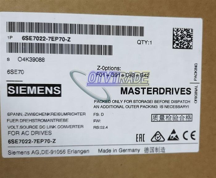 Модуль SIEMENS MAIN DRIVE 6SE7022-7EP70-Z Z G91+G42+C43+F01