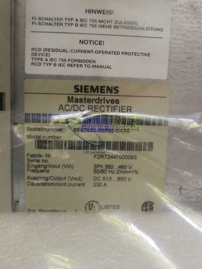 Модуль Siemens Servo Driver 6SE7032-3EP85-0AA0 6SE7 032-3EP85-0AA0