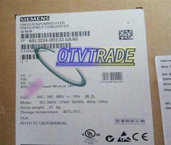 Модуль Siemens 6SL3224-0BE33-0AA0 6SL3 224-0BE33-0AA0 variable frequency drive