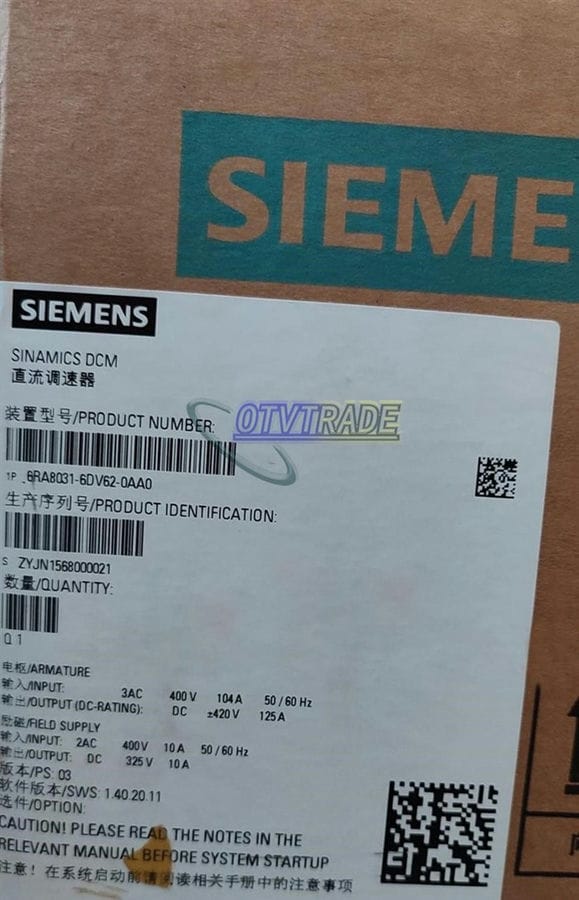 Модуль SIEMENS DC SPEED CONTROLLER 6RA8031-6DV62-0AA0