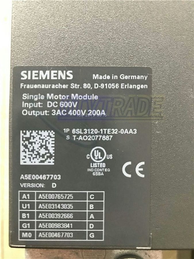 Модуль Siemens 6SL3120-1TE32-0AA3 6SL3 120-1TE32-0AA3