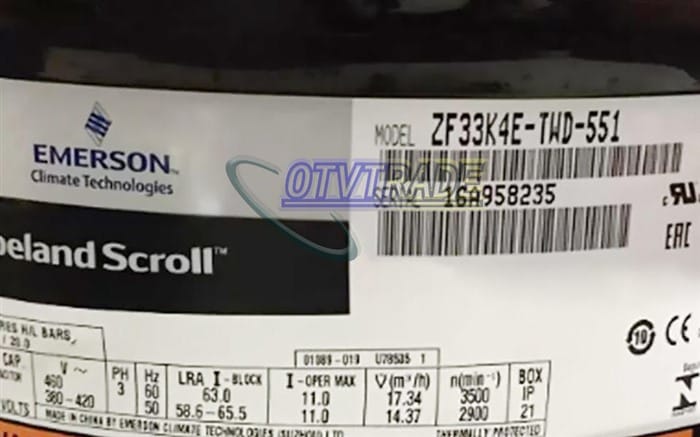 Модуль EMERSON COMPRESSOR ZF33K4E-TWD-551