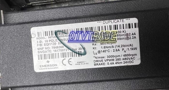 Модуль EMERSON SERVO MOTOR 067UDC305BAEMA