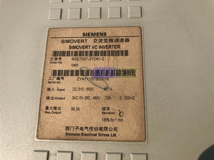 Модуль SIEMENS 6SE7027-2TD61-Z