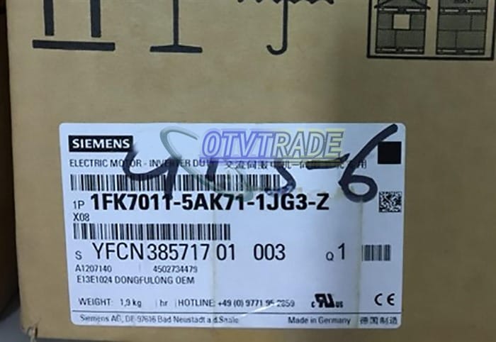 Модуль Siemens servo motor 1FK7011-5AK71-1JG3-Z Z X08