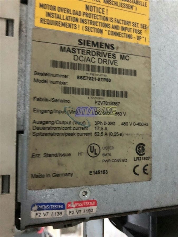 Модуль SIEMENS 6SE7021-8TP50