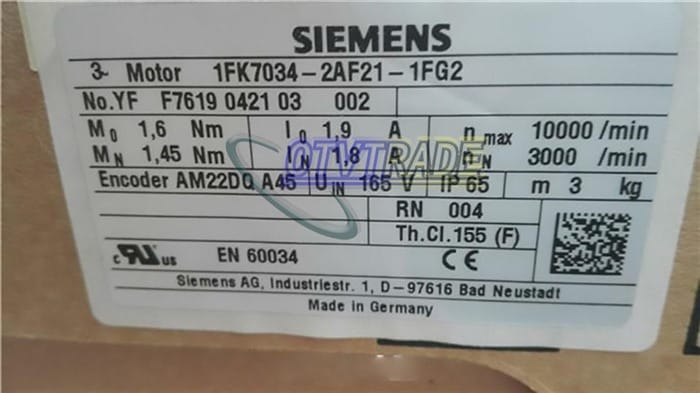 Модуль Siemens servo motor 1FK7034-2AF21-1FG2