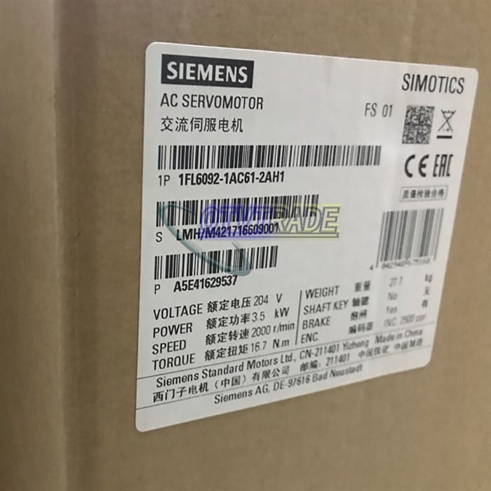 Модуль SIEMENS Servo Motor 1FL6092-1AC61-2AH1