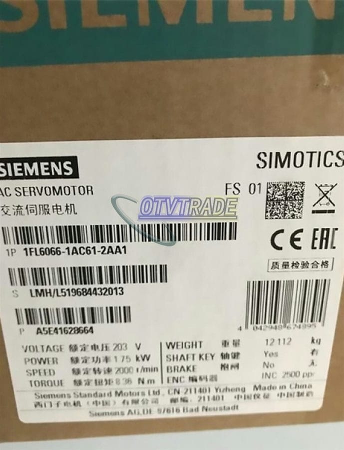 Модуль SIEMENS Servo Motor 1FL6066-1AC61-2AA1