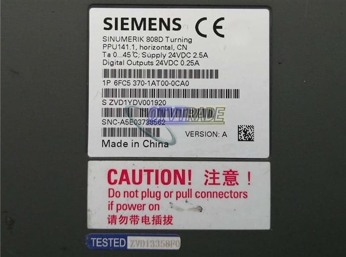 Модуль Siemens 6FC5370-1AT00-0CA0 6FC5 370-1AT00-0CA0 SINUMERIK 808D