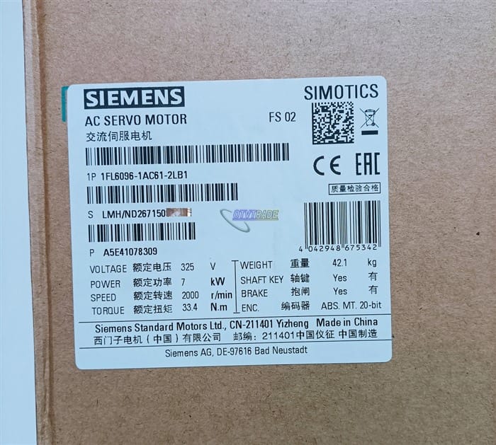 Модуль SIEMENS Servo Motor 1FL6096-1AC61-2LB1