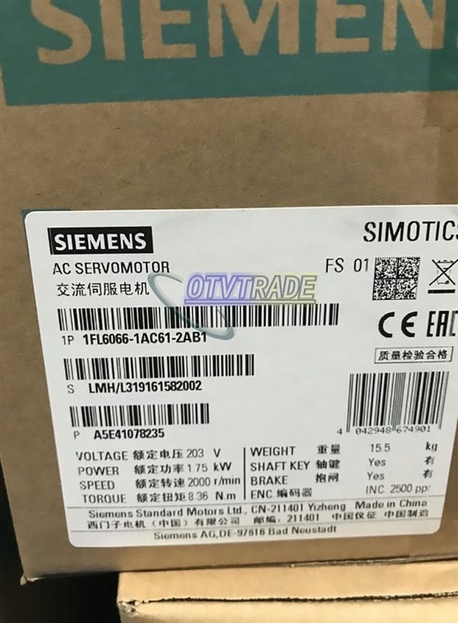 Модуль SIEMENS Servo Motor 1FL6066-1AC61-2AB1