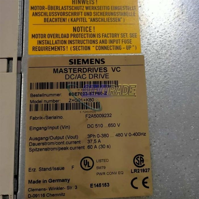 Модуль SIEMENS 6SE7023-8TP60-Z Z G91+K80