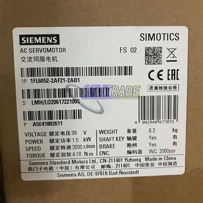 Модуль Siemens Servo Motor 1FL6052-2AF21-2AB1