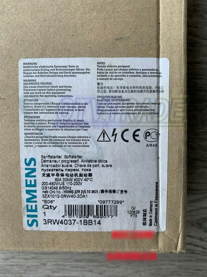 Модуль Siemens 3RW4037-1BB14 3RW40371BB14 3RW4 037-1BB14 soft starter