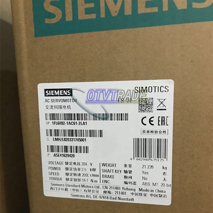 Модуль SIEMENS Servo Motor 1FL6092-1AC61-2LA1