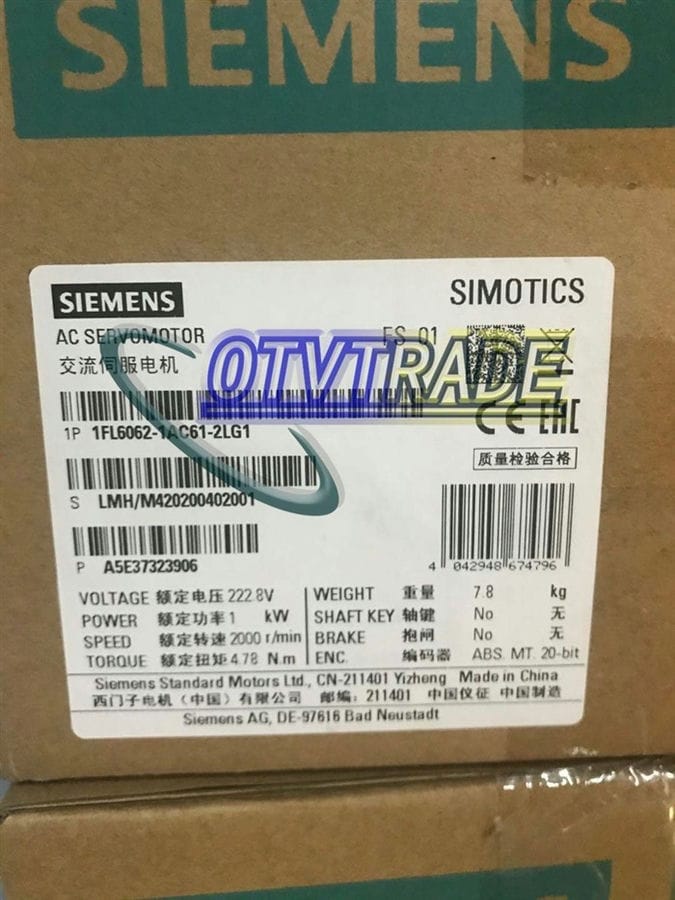 Модуль SIEMENS Servo Motor 1FL6062-1AC61-2LG1