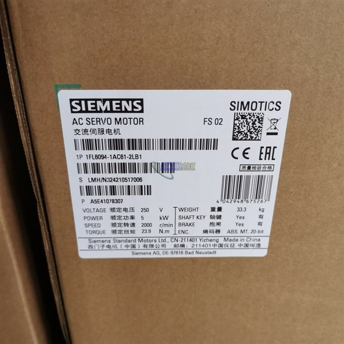 Модуль SIEMENS V90 5KW Servo Motor 1FL6094-1AC61-2LB1