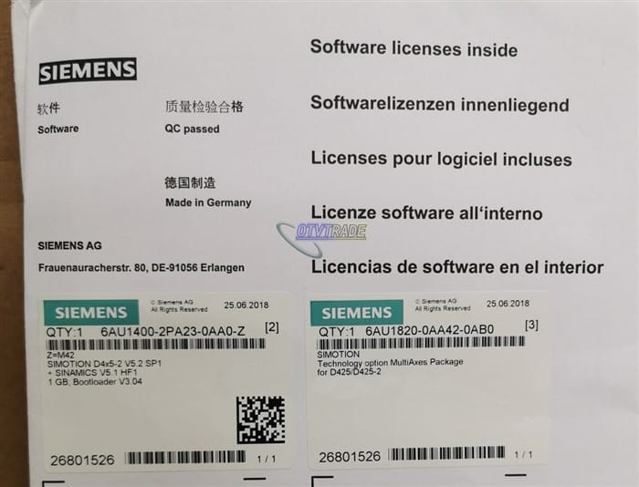 Модуль SIEMENS 6AU1400-2PA23-0AA0-Z Z M42