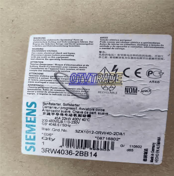 Модуль Siemens soft starter 3RW4036-2BB14 3RW4 036-2BB14 3RW40362BB14