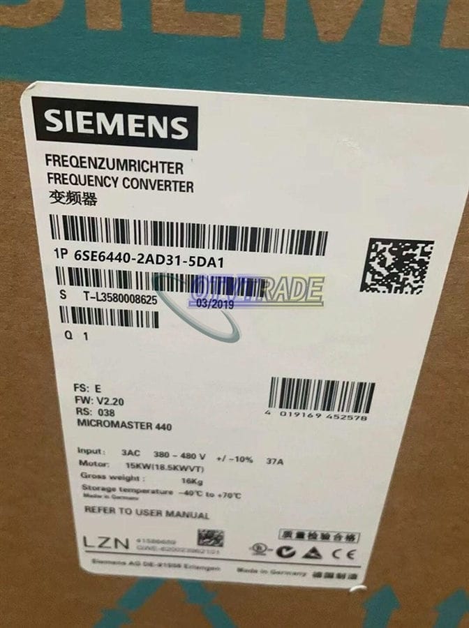 Модуль 1PIECE SIEMENS FREQUENCY CONVERTER 6SE6440-2AD31-5DA1 6SE6 440-2AD31-5DA1
