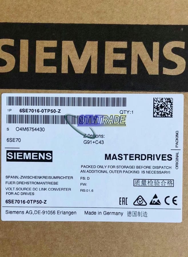 Модуль SIEMENS MAIN DRIVE 6SE7016-0TP50-Z Z G91+C43