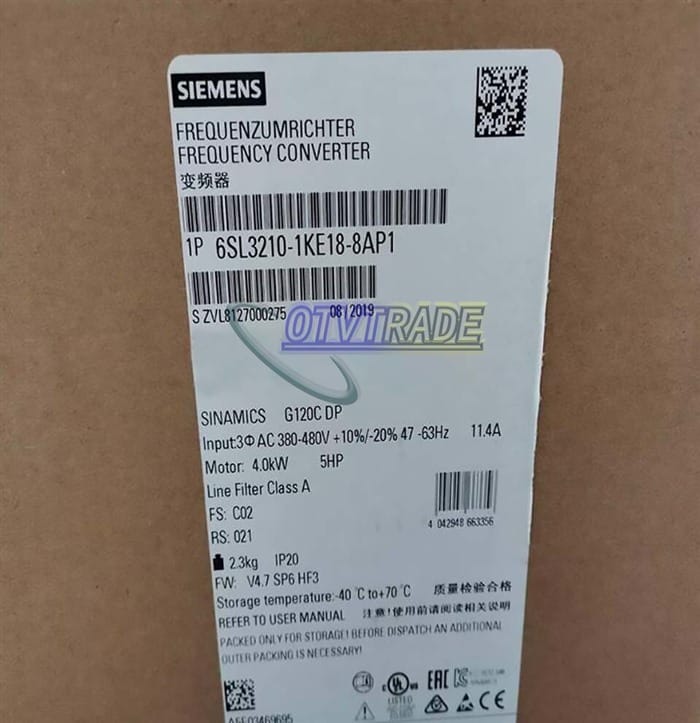 Модуль SIEMENS FREQUENCY CONVERTER 6SL3210-1KE18-8AP1 6SL3 210-1KE18-8AP1