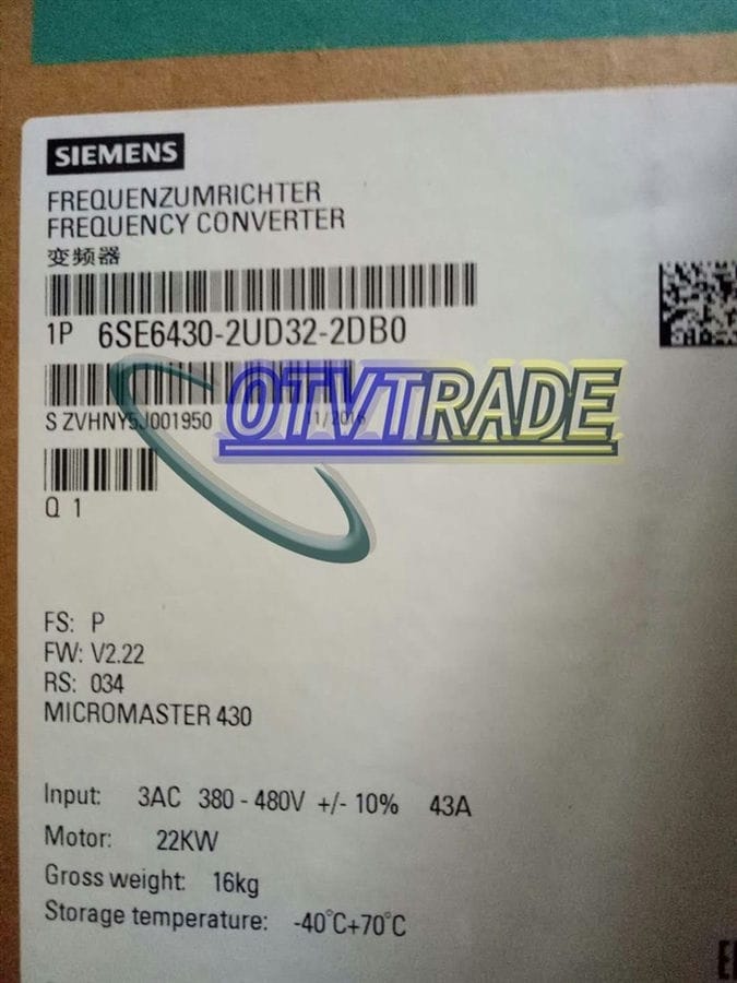 Модуль Siemens Frequency Converter 6SE6430-2UD32-2DB0 6SE6 430-2UD32-2DB0